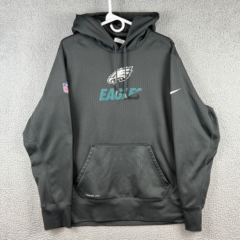 Nike Philadelphia Eagles NFL Onfield Therma-FIT Hoodie Mens XL Grey Pullover